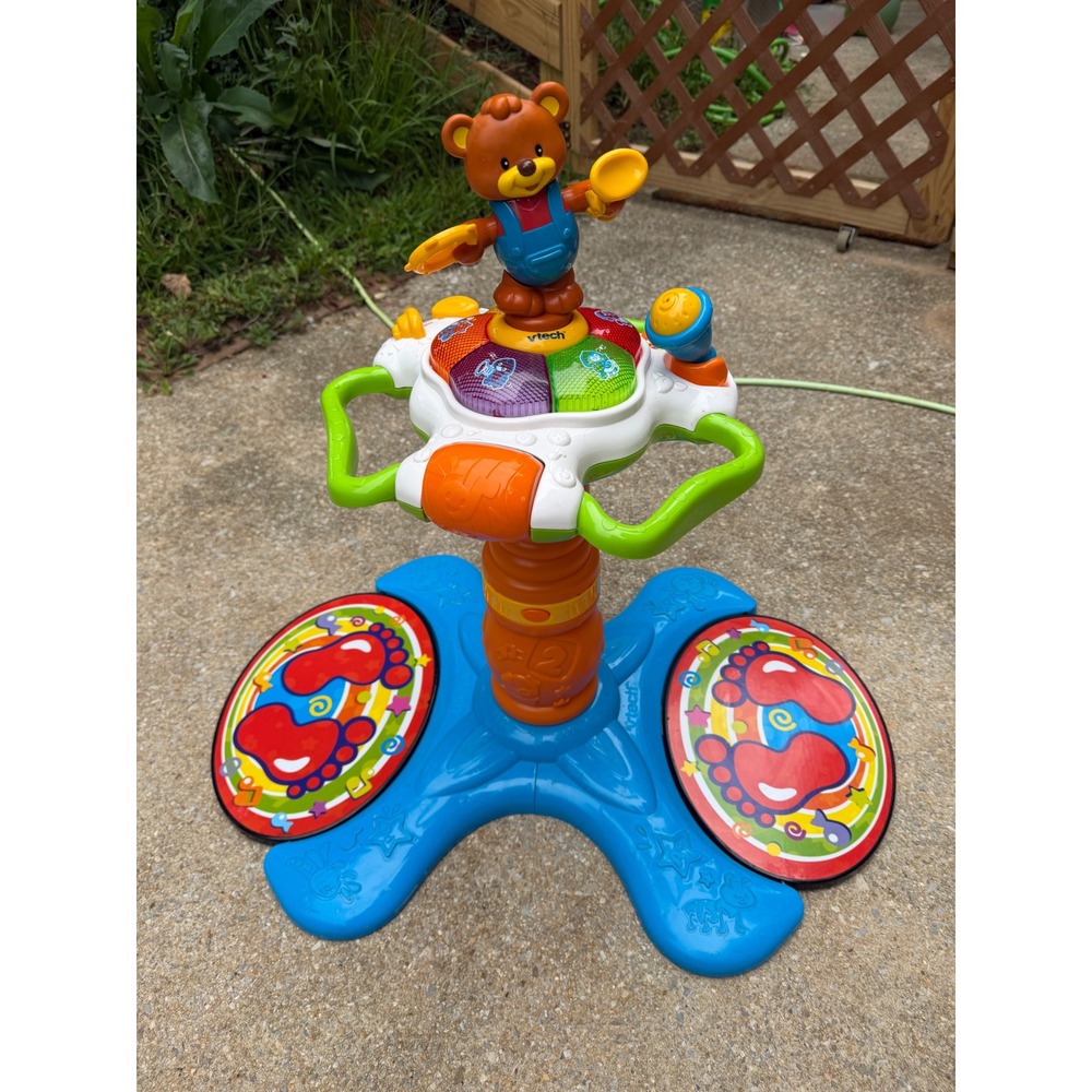 VTech 2007 Sit-to-Stand Dancing Tower Musical Activity Center Toy Blue Bear HTF